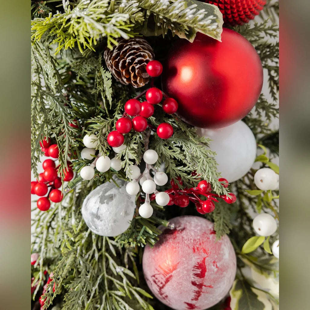 Guirlanda Vermelha e Branca Nórdica com LED 70 cm