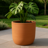 Vaso de Cerâmica Grande Terracota com Drenagem 40x45cm