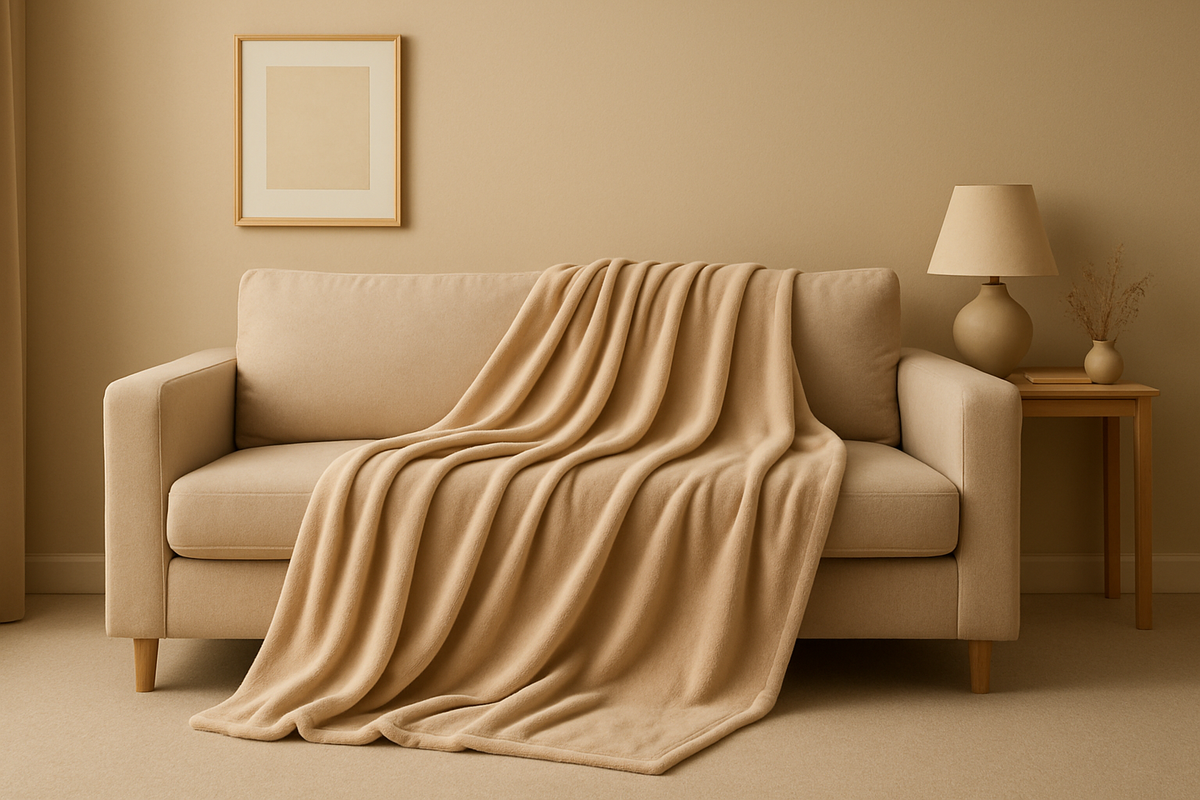 Manta Simples Bege 120x150cm - Fleece