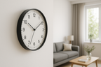 Relógio de Parede Minimalista Silencioso 30cm Branco e Preto