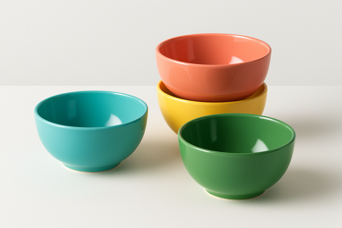 Conjunto 6 Bowls Coloridos Cerâmica - Cores Vibrantes