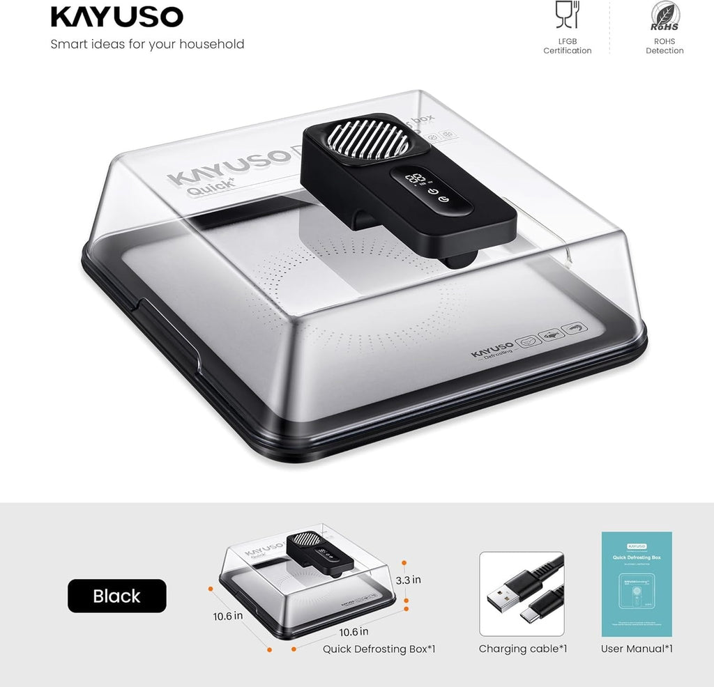 Bandeja de descongelamento rápida para carne, caixa de descongelamento de carne recarregável via USB com tampa