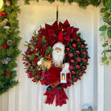 Guirlanda De Natal Noel Bordô 65cm C/ Led