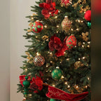 Kit 32 Enfeites para Árvore de Natal Vermelho, Verde e Dourado – Coleção Natal Tradicional