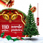 Kit Árvore de Natal Completa Decorada com Enfeites e Pisca LED – 1,20 m, 1,50 m ou 1,80 m