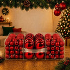 Kit 100 Bolinhas de Natal + Ponteira Estrela e Maleta