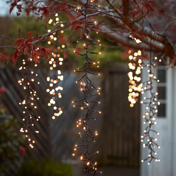 Luz de Cascata para Árvores de Jardim – 6 Quedas, 480 LEDs Branco Quente