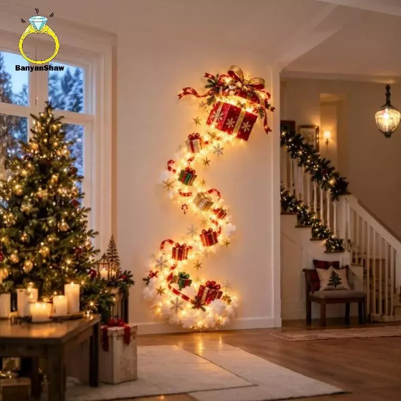 Luz de Parede Trilha Mágica em Cascata LED - Luz Quente 90x33cm
