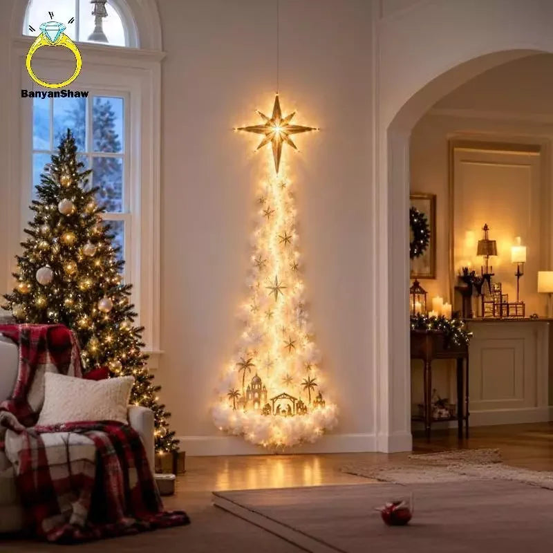Luz de Parede Trilha Mágica em Cascata LED - Luz Quente 90x33cm