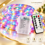 Luzes de Corda LED com Controle Remoto - A Pilha, 8 Modos