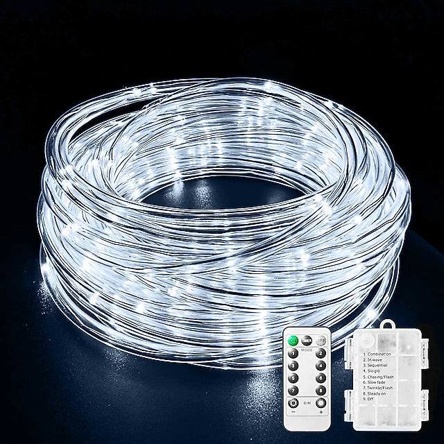 Luzes de Corda LED com Controle Remoto - A Pilha, 8 Modos