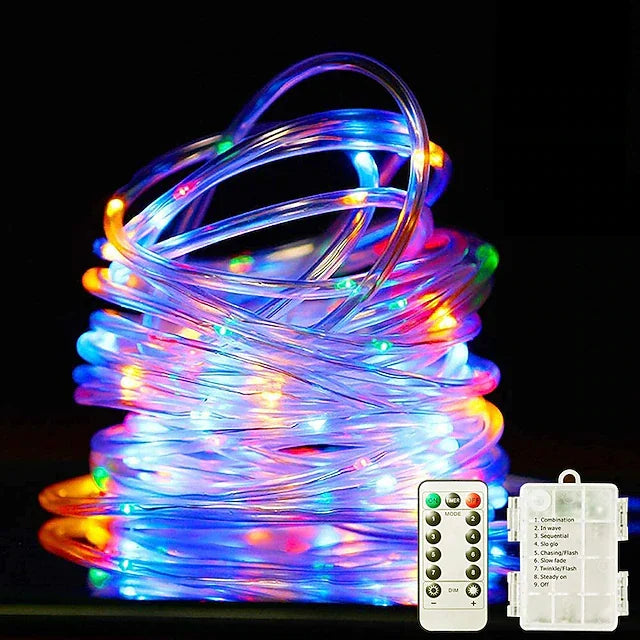 Luzes de Corda LED com Controle Remoto - A Pilha, 8 Modos