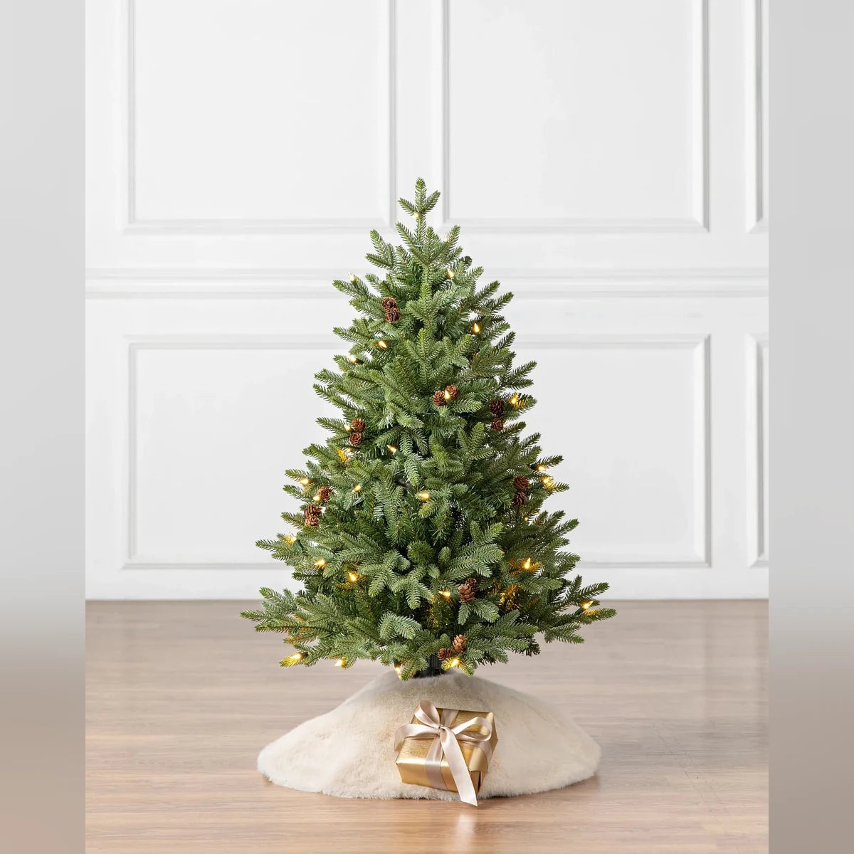 Mini Árvore de Natal 60 cm com Pinhas e Luzes LED Quentes