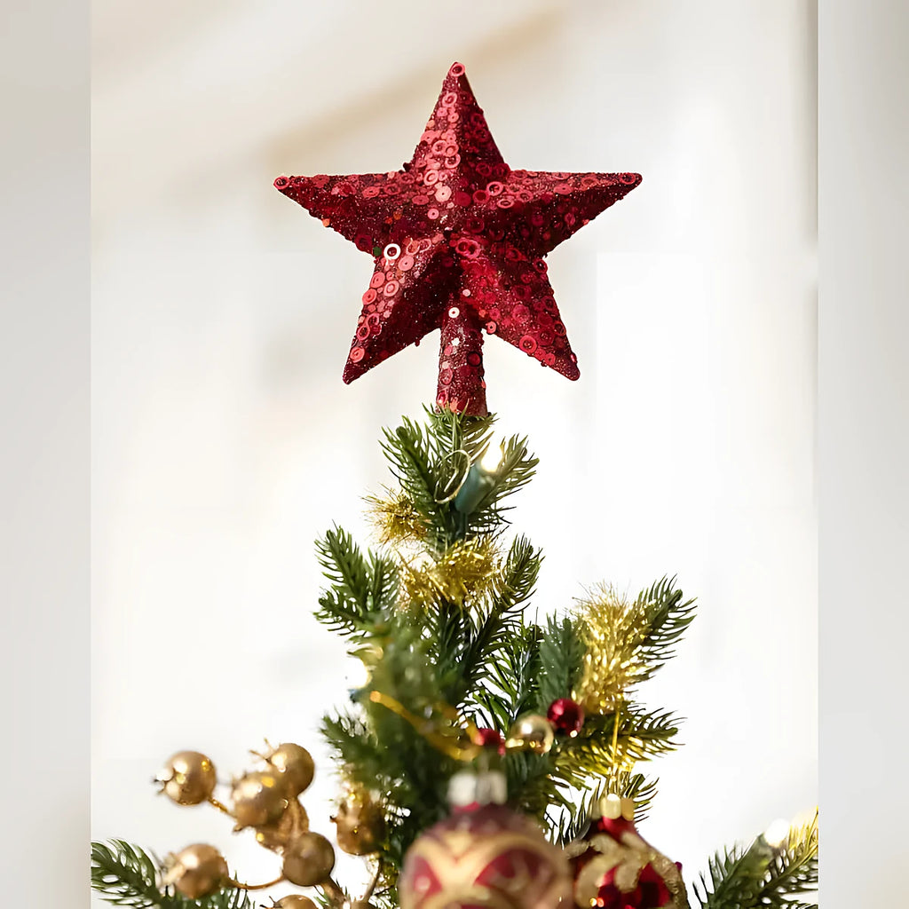 Mini Árvore de Natal 90 cm Encanto Imperial Vermelho e Dourado com Luzes LED
