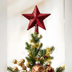 Mini Árvore de Natal 90 cm Encanto Imperial Vermelho e Dourado com Luzes LED