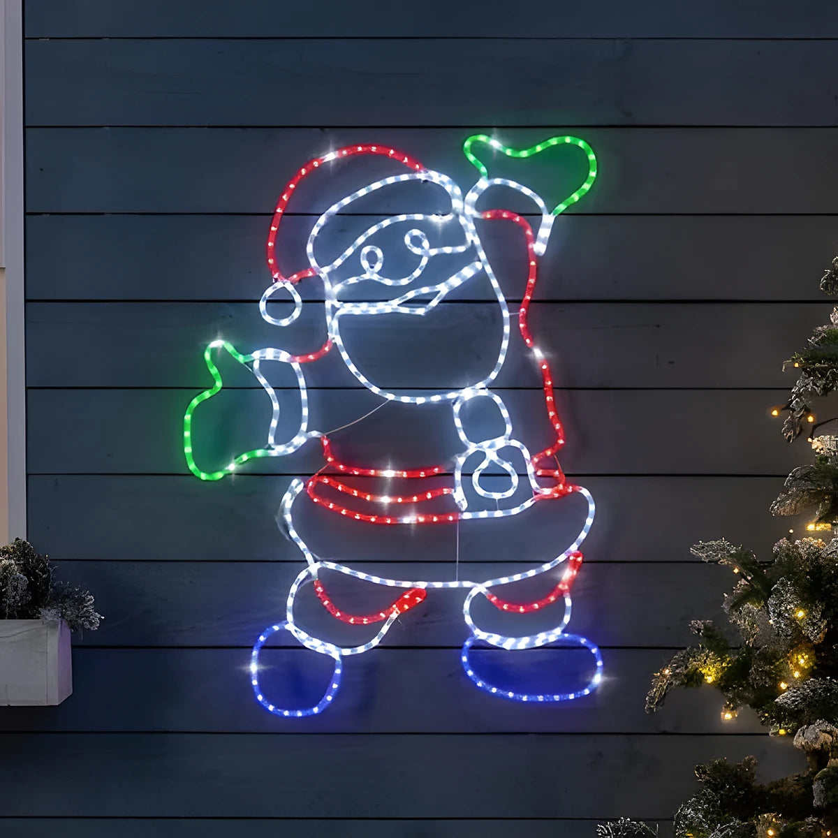 Papai Noel em LED Neon 1,50 m – 411 LEDs Coloridos com Efeito Pisca