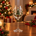Taças de Vinho Natalinas - detalhe 3D