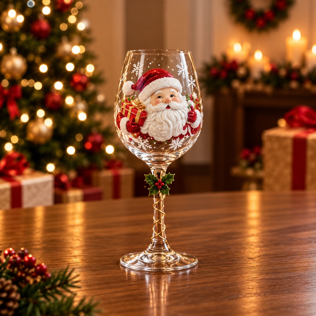 Taças de Vinho Natalinas - com caixa