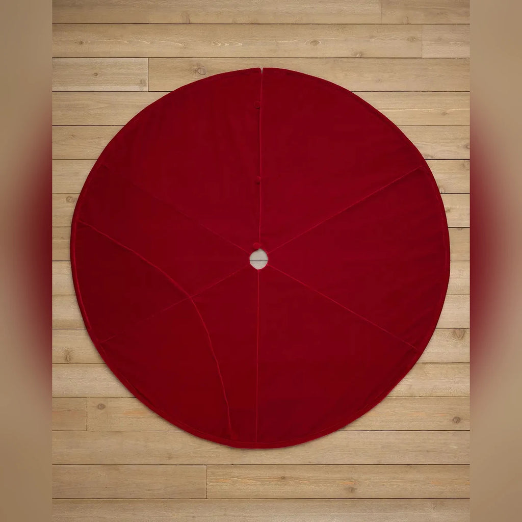 Saia para Árvore de Natal em Veludo Vermelho