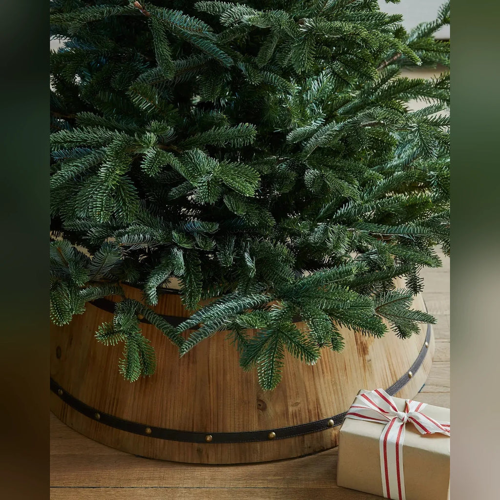 Saia Rígida para Árvore de Natal Barril de Madeira