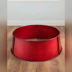 Saia Rígida para Árvore de Natal em Metal Vermelho Texturizado