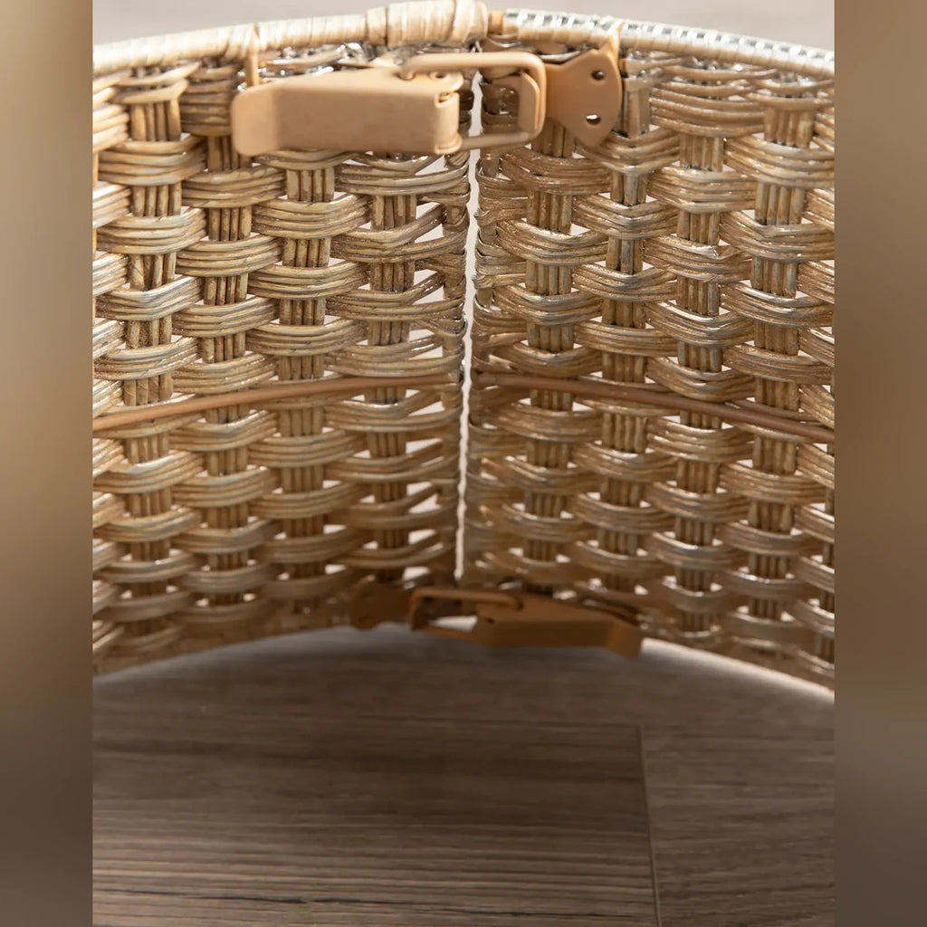 Saia Rígida para Árvore de Natal Trançada Dourado Champagne