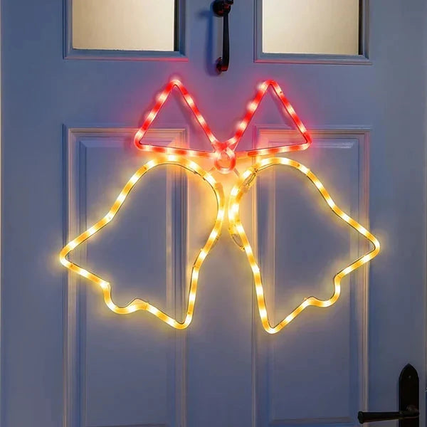 Sinos de Natal Animados em LED Neon 55 cm – Bivolt, Plugue Brasileiro