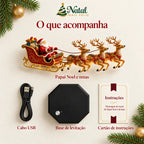 Trenó Encantado do Papai Noel com Renas – Luminária Natalina Flutuante