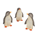 Trio de Pinguins de Acrílico Iluminados 34 cm para Jardim