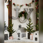 Trio de Mini Árvores de Natal Bosque Encantado com Vasos Rústicos e Luzes LED