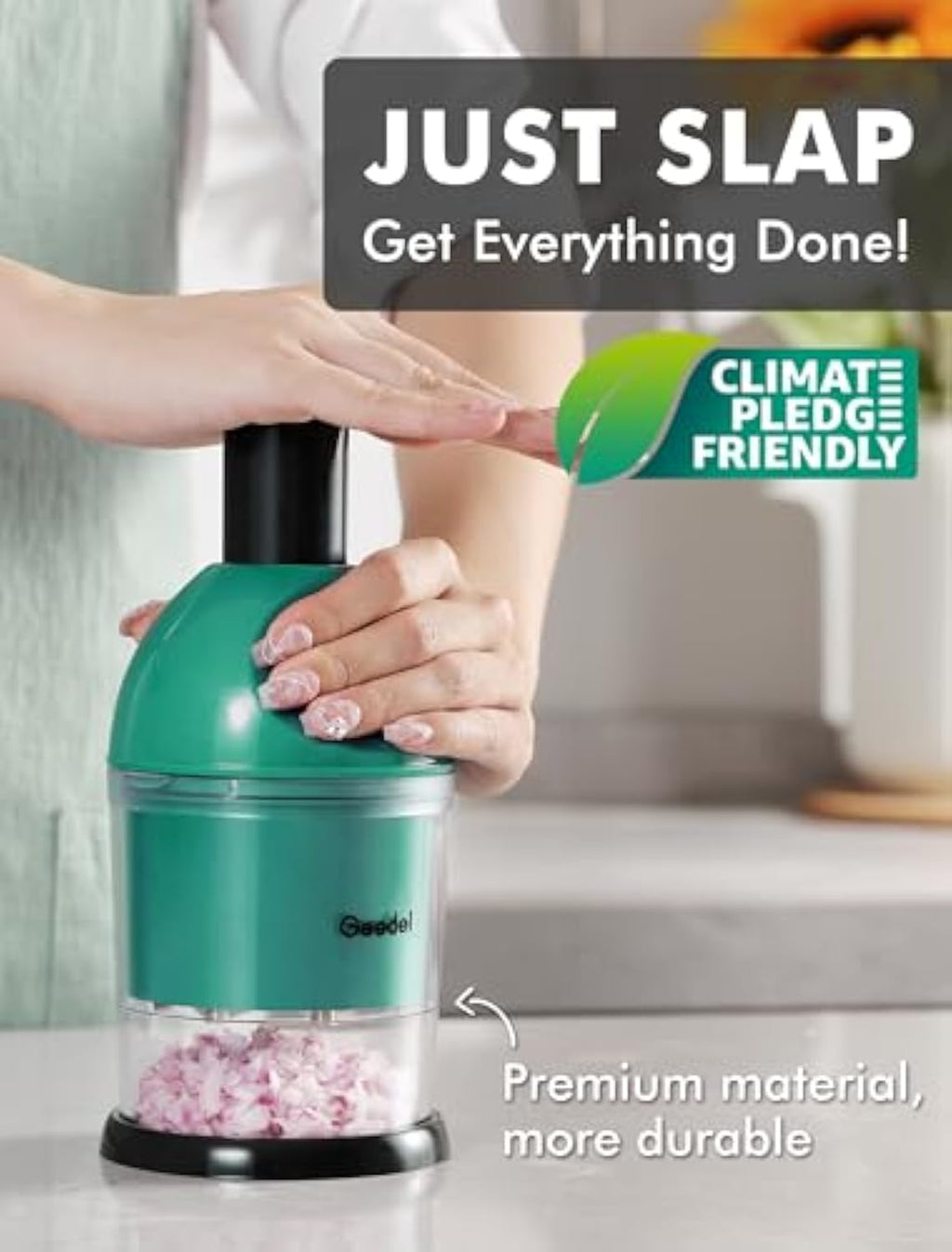 2026 Geedel Manual Food Chopper,2026 Prep Essential! Easily Chop Onions, Garlic, Veggies,BPA Free,Easy Clean