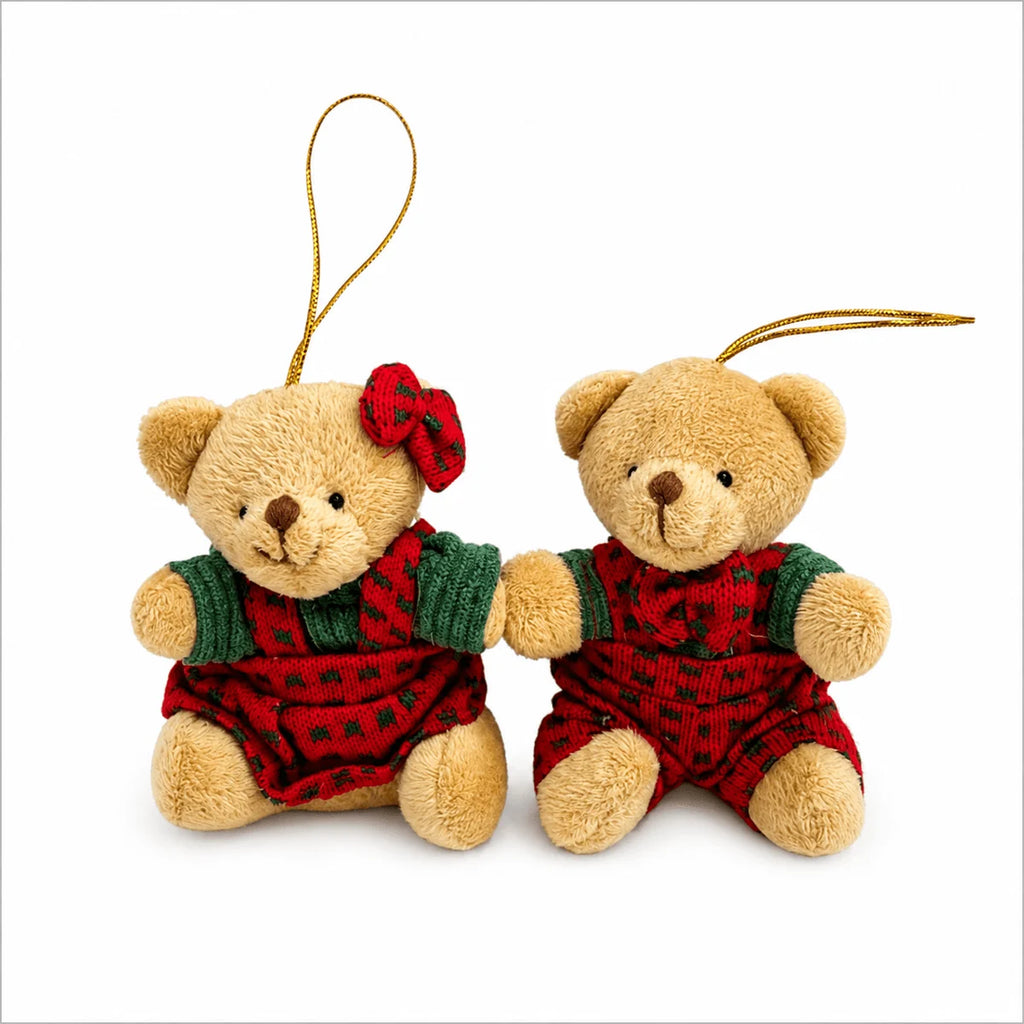 Ornamento Ursinho de Pelúcia para Árvore - Urso e Ursa