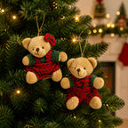 Ornamento Ursinho de Pelúcia para Árvore - Urso e Ursa