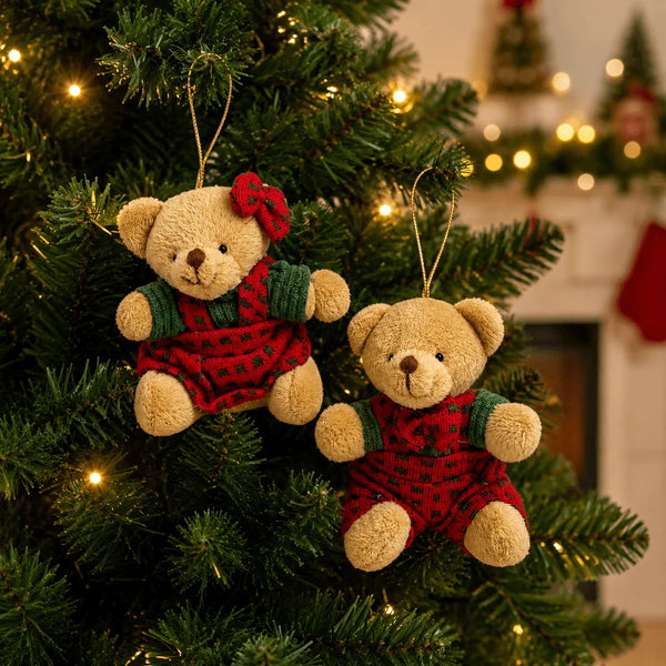 Ornamento Ursinho de Pelúcia para Árvore - Urso e Ursa