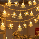 Varal de Luzes de Natal 20 LEDs – 3 m (Árvore, Rena, Estrela e Floco de Neve)