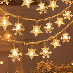 Varal de Luzes de Natal 20 LEDs – 3 m (Árvore, Rena, Estrela e Floco de Neve)